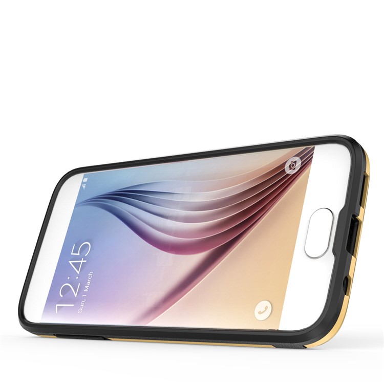 Armor PC + TPU Hybrid Mobile Phone Case with Kickstand for Samsung Galaxy S7 SM-G930 - Gold-9