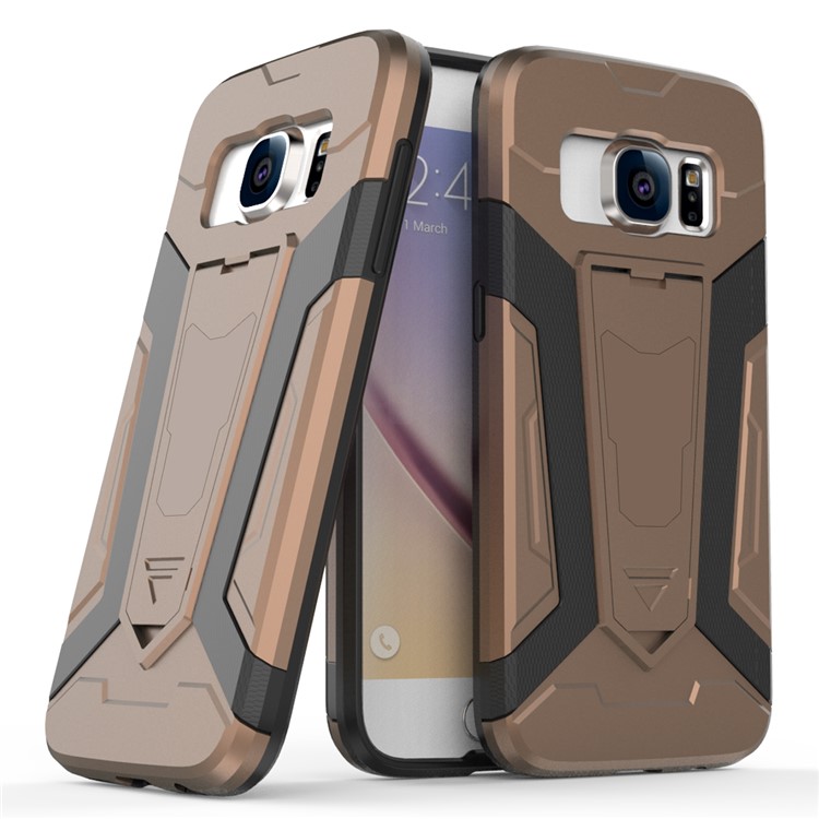 Armor PC + TPU Combo Protective Case with Kickstand for Samsung Galaxy S7 SM-G930 - Brown-1