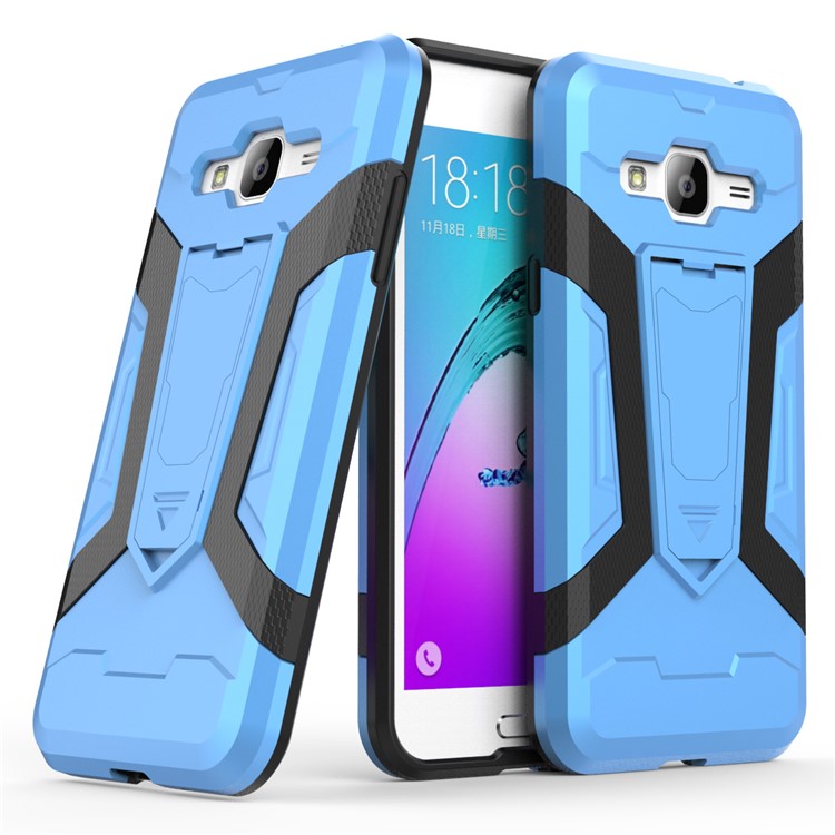 Armor PC + TPU Hybrid Cell Phone Accessory Cover with Kickstand for Samsung Galaxy J3 (2016) - Blue-1