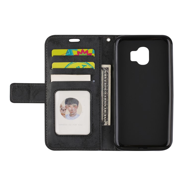 Imprint Mandala Flower PU Leather Wallet Flip Protective Casing for Samsung Galaxy J2 Pro 2018 - Black-7