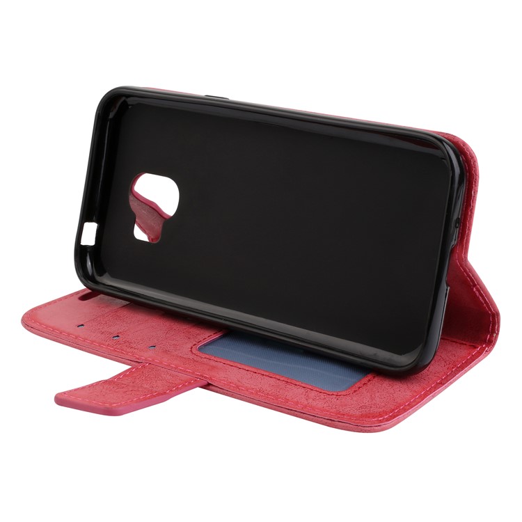 Imprint Mandala Flower PU Leather Wallet Flip Protective Case for Samsung Galaxy J2 Pro 2018 - Red-5