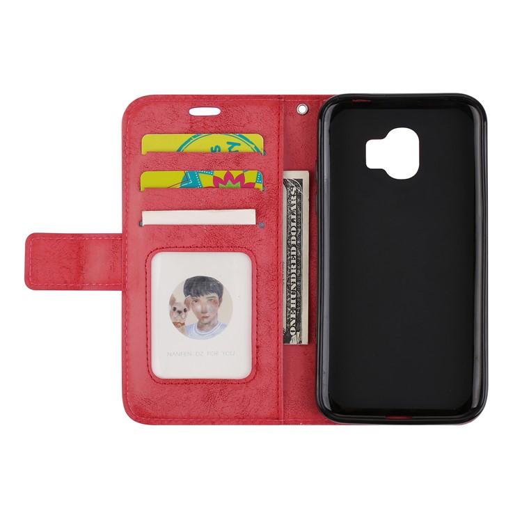 Imprint Mandala Flower PU Leather Wallet Flip Protective Case for Samsung Galaxy J2 Pro 2018 - Red-7