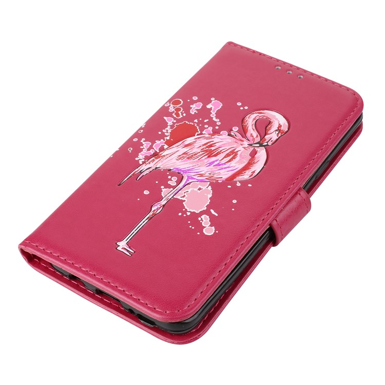Glittery Flamingo Pattern Leather Magnetic Phone Casing Cover for Samsung Galaxy S9 Plus SM-G965 - Rose-7