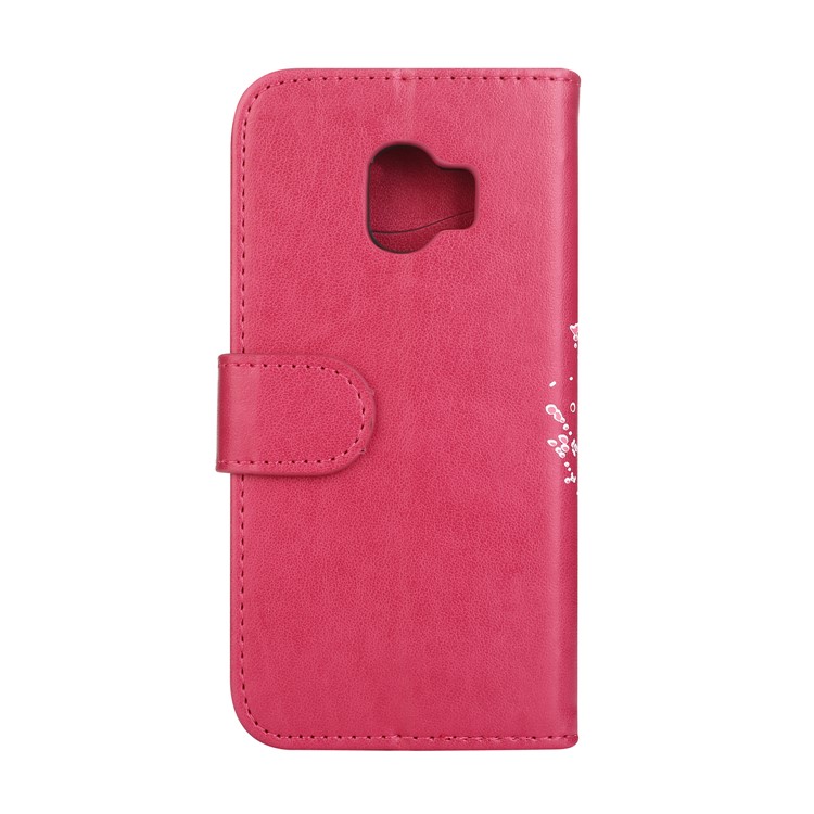 Glittery Flamingo Pattern Leather Magnetic Case for Samsung Galaxy J2 Pro 2018 - Rose-3