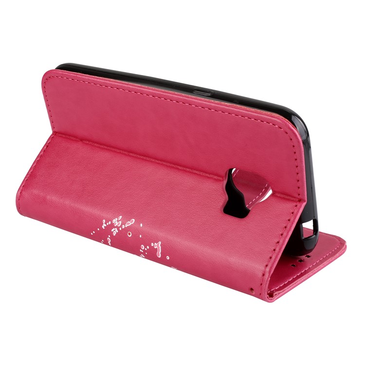 Glittery Flamingo Pattern Leather Magnetic Case for Samsung Galaxy J2 Pro 2018 - Rose-6