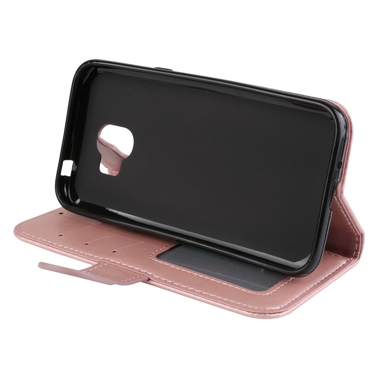 Glittery Flamingo Pattern Leather Magnetic Cover for Samsung Galaxy J2 Pro 2018 - Rose Gold-5