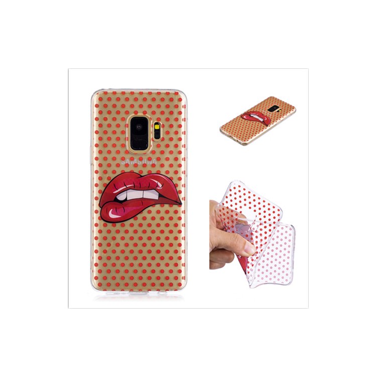 Pattern Printing IMD TPU Case for Samsung Galaxy S9 SM-G960 - Red Lip-1
