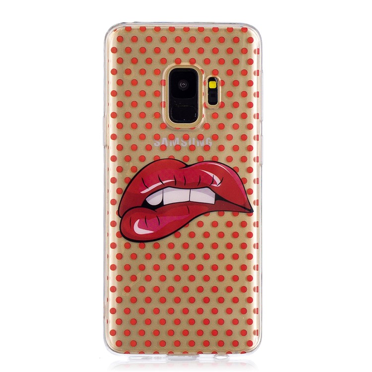 Pattern Printing IMD TPU Case for Samsung Galaxy S9 SM-G960 - Red Lip-2