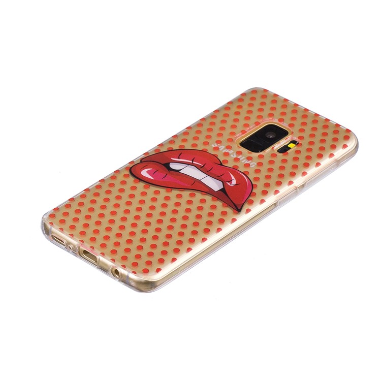 Pattern Printing IMD TPU Case for Samsung Galaxy S9 SM-G960 - Red Lip-3