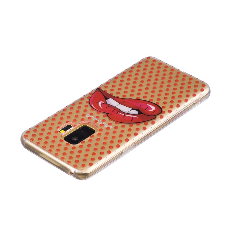 Pattern Printing IMD TPU Case for Samsung Galaxy S9 SM-G960 - Red Lip-4