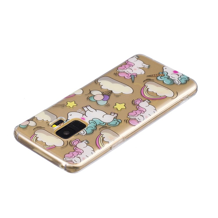 Pattern Printing IMD TPU Cover Case for Samsung Galaxy S9 SM-G960 - Cloud and Unicorn-4