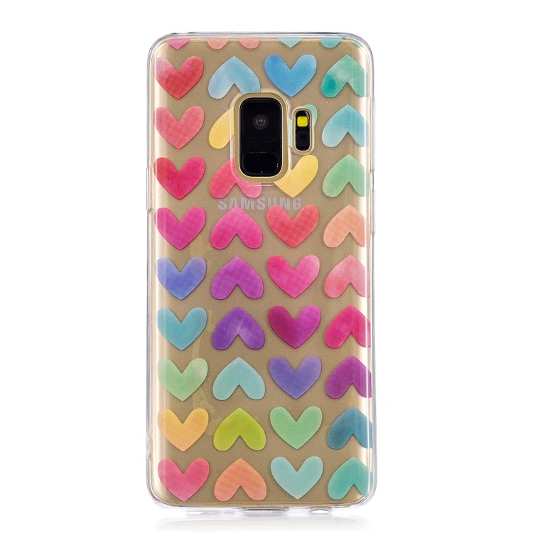 Pattern Printing IMD TPU Soft Case for Samsung Galaxy S9 SM-G960 - Colorful Hearts-2