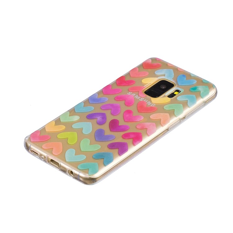 Pattern Printing IMD TPU Soft Case for Samsung Galaxy S9 SM-G960 - Colorful Hearts-3