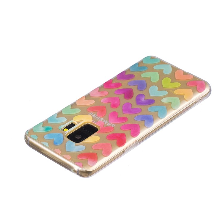 Pattern Printing IMD TPU Soft Case for Samsung Galaxy S9 SM-G960 - Colorful Hearts-4