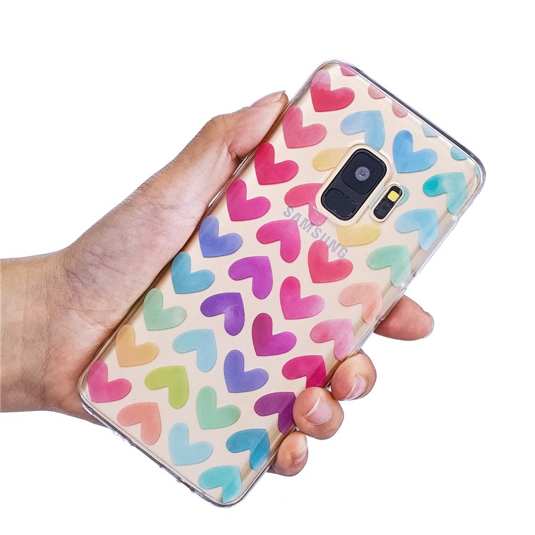 Pattern Printing IMD TPU Soft Case for Samsung Galaxy S9 SM-G960 - Colorful Hearts-6