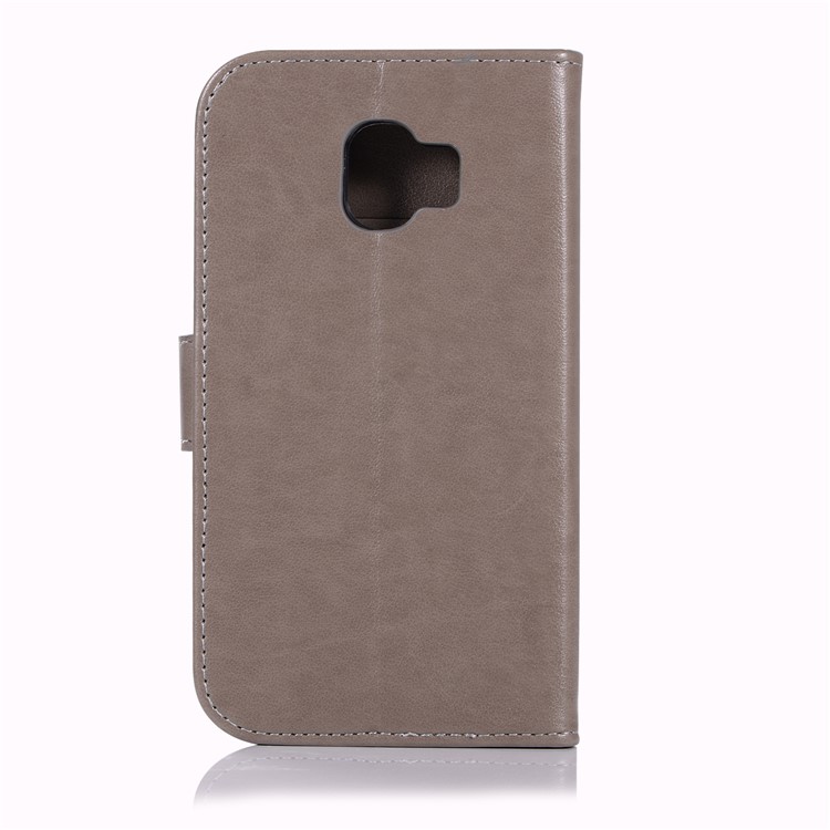 Imprint Owl Dream Catcher Wallet Stand Leather Cover for Samsung Galaxy J2 Pro 2018 - Grey-3