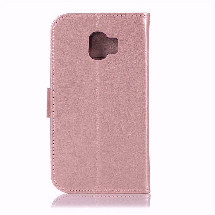 Imprint Owl Dream Catcher Wallet Stand Leather Shell for Samsung Galaxy J2 Pro 2018 - Rose Gold-3