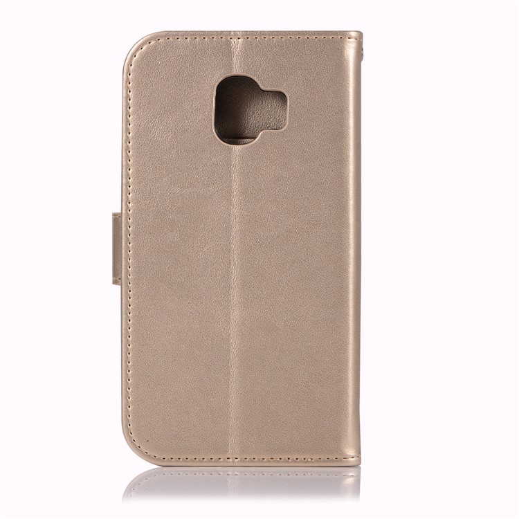Imprint Owl Dream Catcher Wallet Stand Leather Casing for Samsung Galaxy J2 Pro 2018 - Gold-3