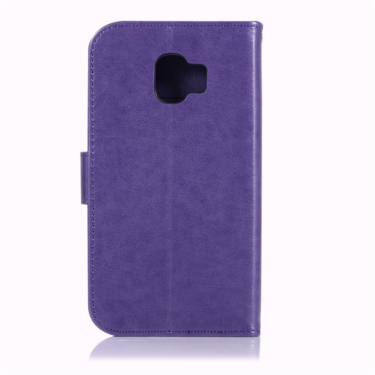 Imprint Owl Dream Catcher Wallet Stand Leather Protective Case for Samsung Galaxy J2 Pro 2018 - Purple-3