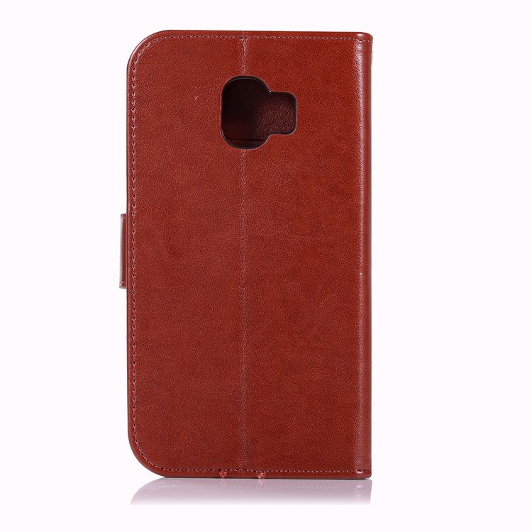 Imprint Owl Dream Catcher Wallet Stand Leather Protective Shell for Samsung Galaxy J2 Pro 2018 - Brown-3