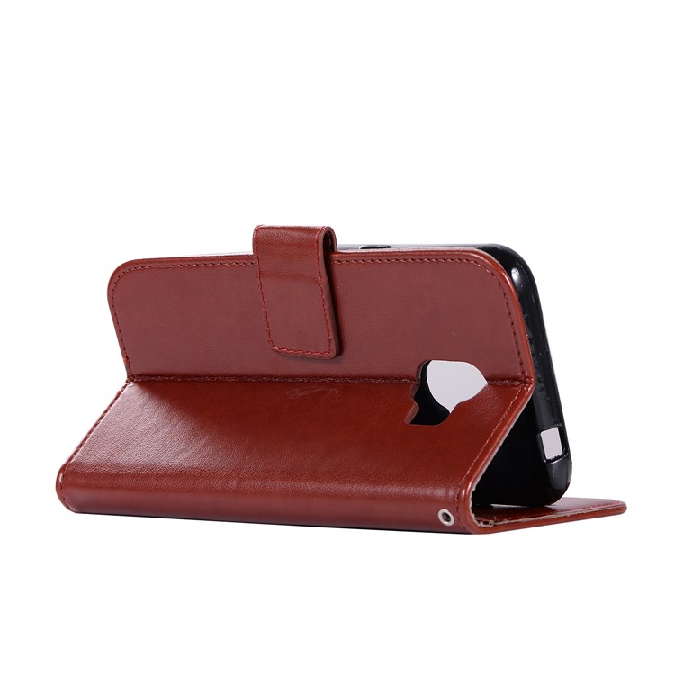 Imprint Owl Dream Catcher Wallet Stand Leather Protective Shell for Samsung Galaxy J2 Pro 2018 - Brown-6