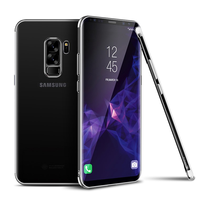 CAFELE Electroplating Soft TPU Shell Cover for Samsung Galaxy S9 Plus G965 - Silver-1