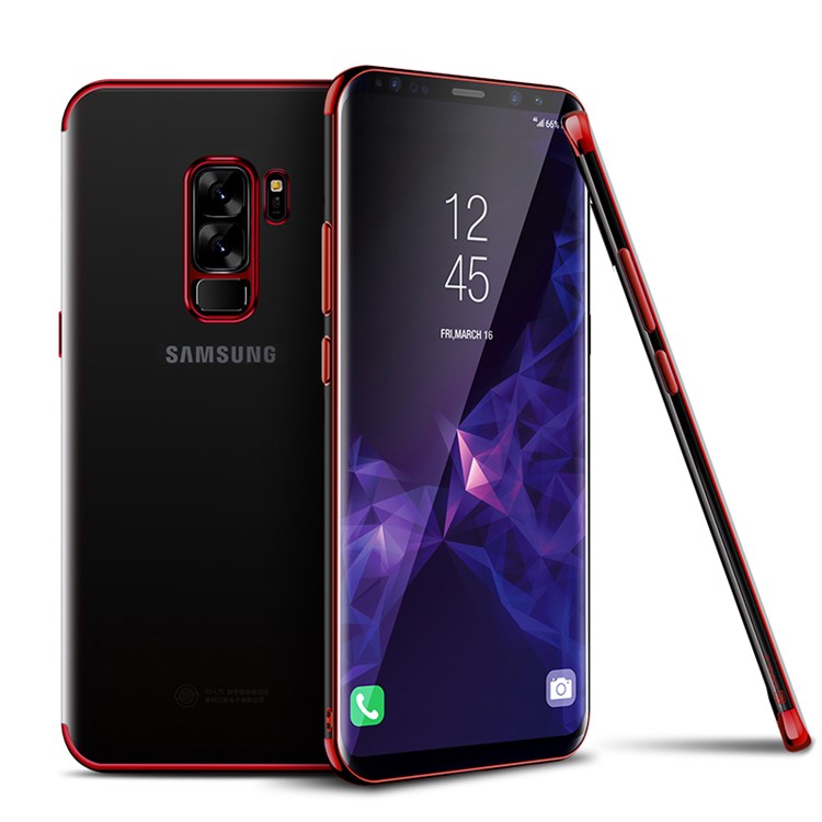CAFELE Electroplating Soft TPU Back Case for Samsung Galaxy S9 Plus G965 - Red-1