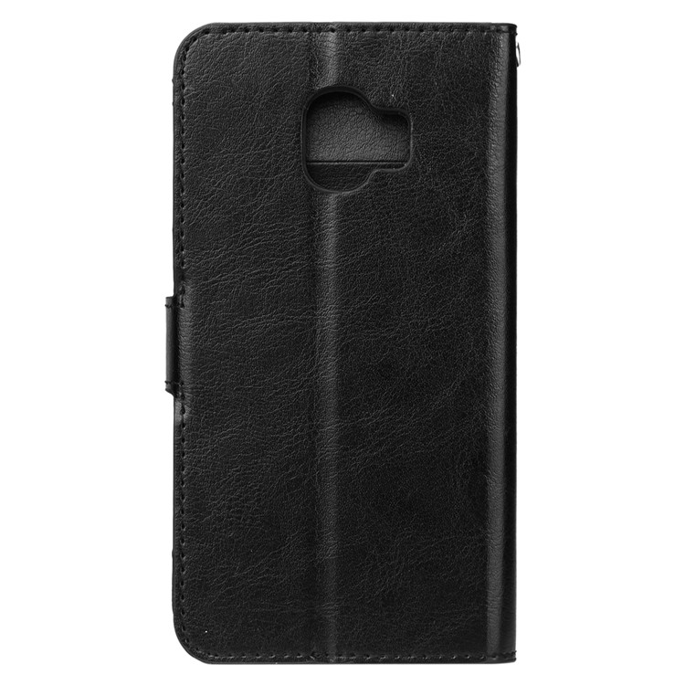 For Samsung Galaxy J2 Pro 2018 Crazy Horse PU Leather Wallet Stand Case - Black-5