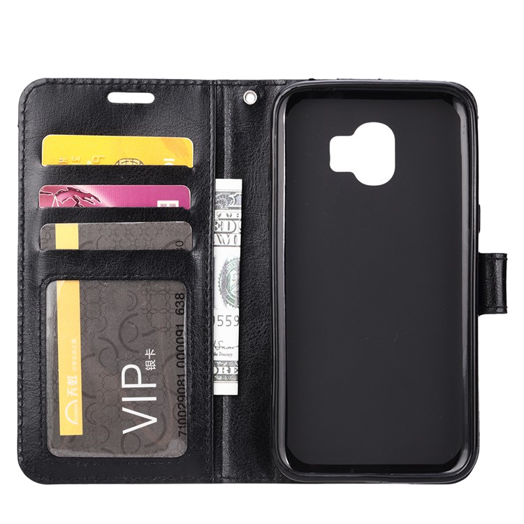 For Samsung Galaxy J2 Pro 2018 Crazy Horse PU Leather Wallet Stand Case - Black-7