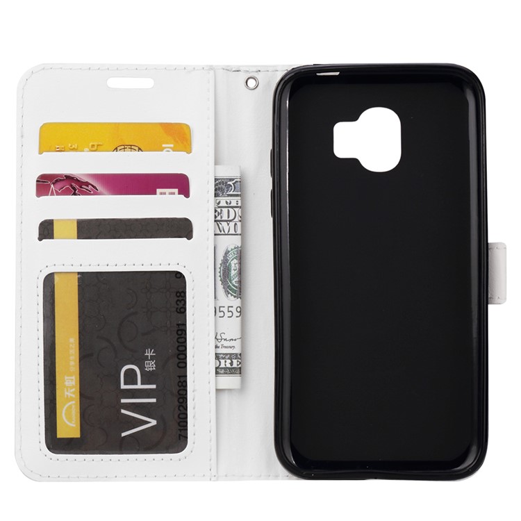 For Samsung Galaxy J2 Pro 2018 Crazy Horse PU Leather Wallet Cover with Stand - White-7
