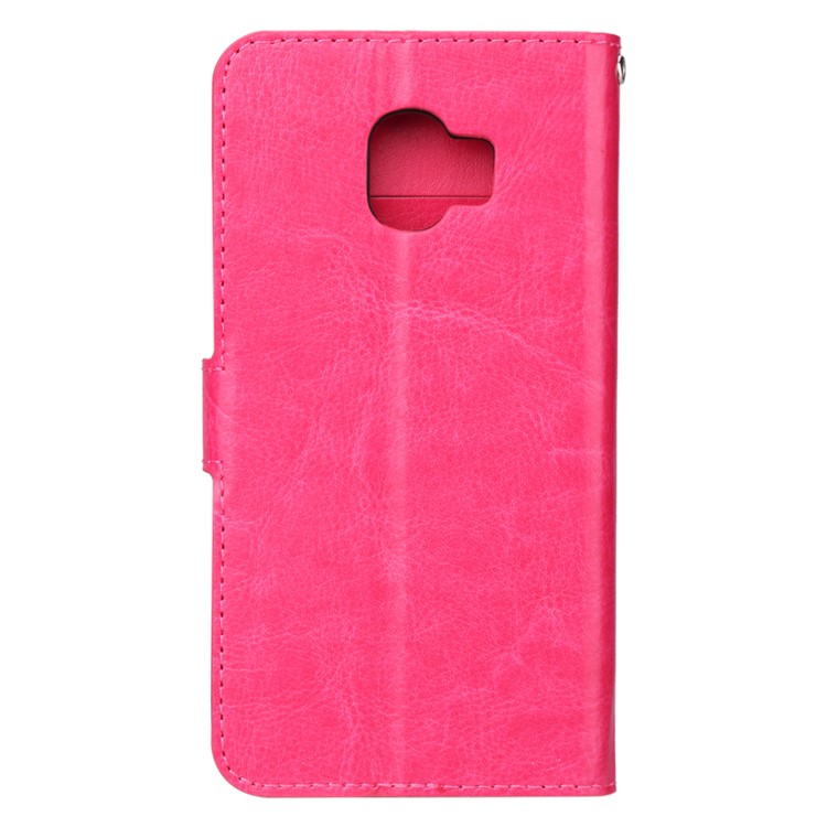 For Samsung Galaxy J2 Pro 2018 Crazy Horse Wallet Stand Leather Phone Case - Rose-5