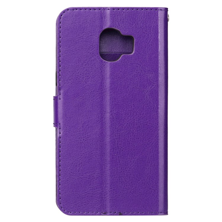 For Samsung Galaxy J2 Pro 2018 Crazy Horse Wallet Stand Leather Shell - Purple-3