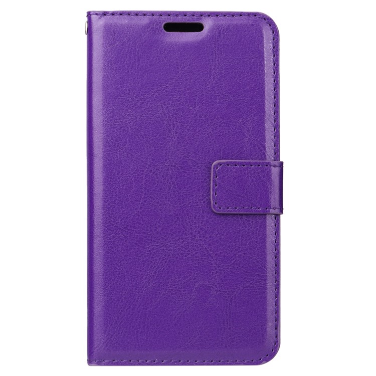 For Samsung Galaxy J2 Pro 2018 Crazy Horse Wallet Stand Leather Shell - Purple-5
