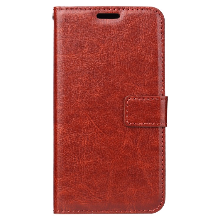 For Samsung Galaxy J2 Pro 2018 Crazy Horse PU Leather Stand Wallet Mobile Phone Cover Case - Brown-3