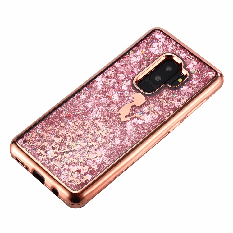 Dynamic Quicksand Plating TPU Mobile Case for Samsung Galaxy S9 Plus SM-G965 - Butterfly Girl-3