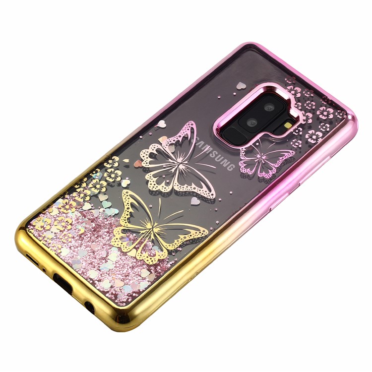 Dynamic Quicksand Plating TPU Mobile Cover for Samsung Galaxy S9 Plus SM-G965 - Butterfly-3