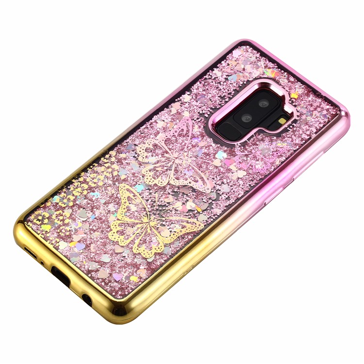 Dynamic Quicksand Plating TPU Mobile Cover for Samsung Galaxy S9 Plus SM-G965 - Butterfly-4
