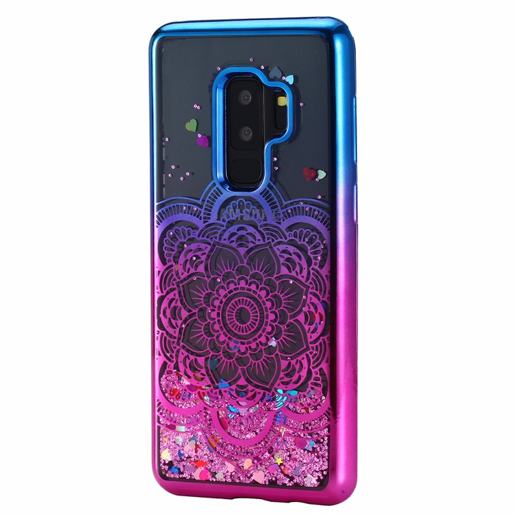 Dynamic Quicksand Plating TPU Mobile Phone Case for Samsung Galaxy S9+ SM-G965 - Mandala Flower-2