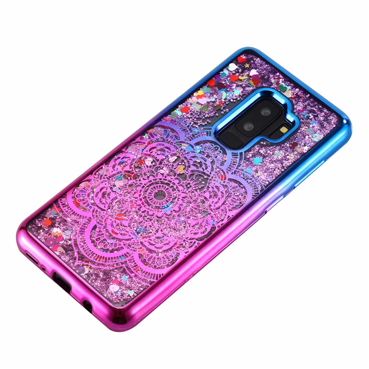 Dynamic Quicksand Plating TPU Mobile Phone Case for Samsung Galaxy S9+ SM-G965 - Mandala Flower-3