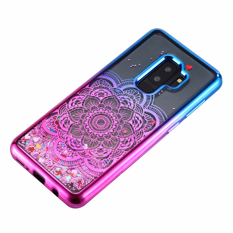 Dynamic Quicksand Plating TPU Mobile Phone Case for Samsung Galaxy S9+ SM-G965 - Mandala Flower-4