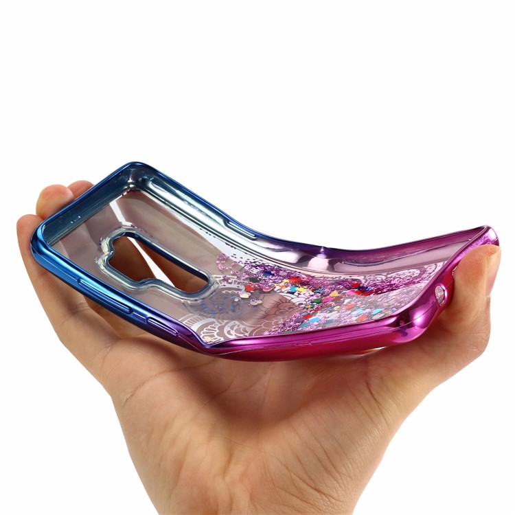 Dynamic Quicksand Plating TPU Mobile Phone Case for Samsung Galaxy S9+ SM-G965 - Mandala Flower-5