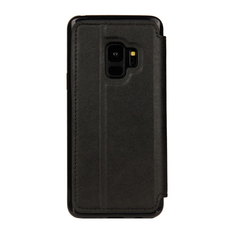 Stitching Rhombus Crown Leather Stand Case with Card Slots for Samsung Galaxy S9 G960 - Black-3