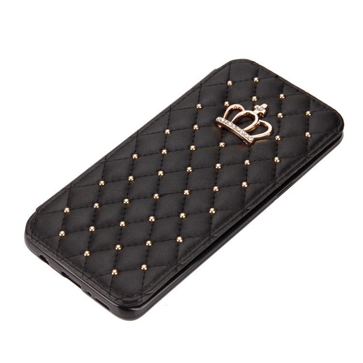 Stitching Rhombus Crown Leather Stand Case with Card Slots for Samsung Galaxy S9 G960 - Black-5