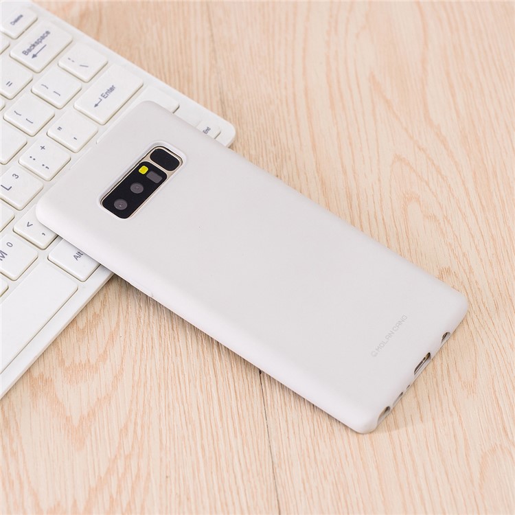 MOLAN CANO Rubberized Soft TPU Mobile Phone Cover for Samsung Galaxy Note 8 SM-N950 - White-1