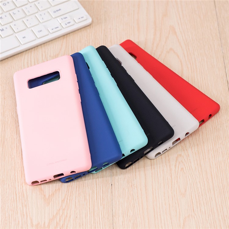MOLAN CANO Rubberized Soft TPU Case Accessories Mobile for Samsung Galaxy Note 8 SM-N950 - Dark Blue-2