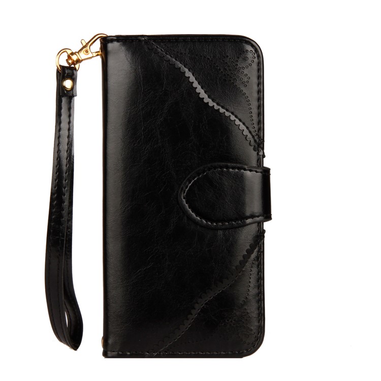 Laser Carving Retro PU Leather Wallet Stand Case for Samsung Galaxy S9 SM-G960 - Black-2