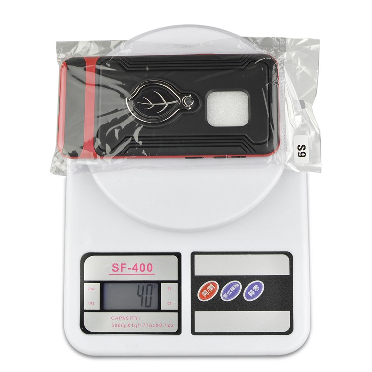 ANGIBABE Maple Leaf Magnetic Ring Holder Kickstand TPU + PC Hybrid Cover for Samsung Galaxy S9 SM-G960 - White-8