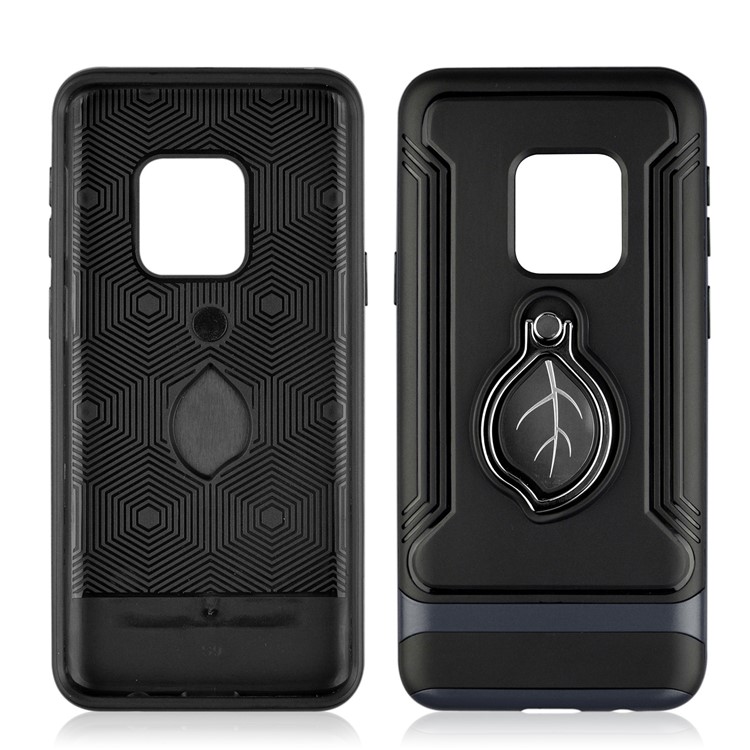 ANGIBABE TPU + PC Hybrid Protective Case for Samsung Galaxy S9 SM-G960 with Maple Leaf Magnetic Ring Holder Kickstand - Dark Blue-2