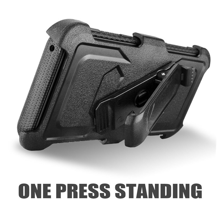 Heavy Duty Rugged PC TPU Hybrid Belt Clip Kickstand Case for Samsung Galaxy S9+ SM-G965 - Black-4