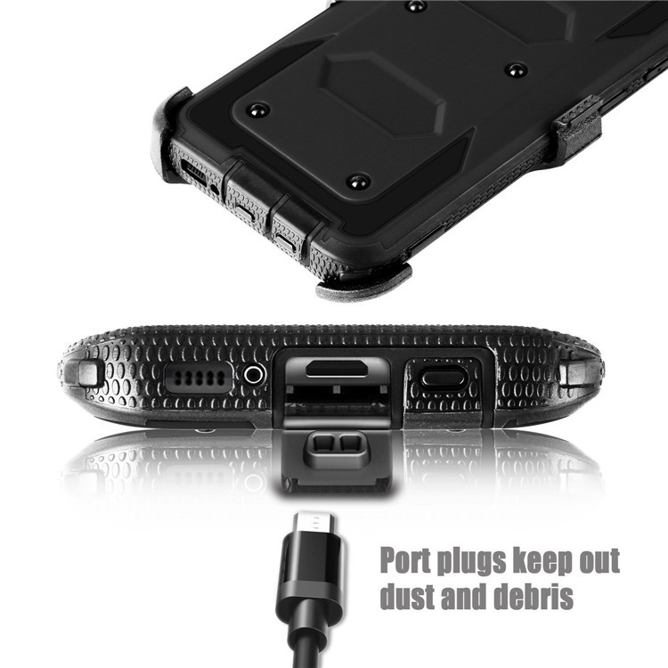 Heavy Duty Rugged PC TPU Hybrid Belt Clip Kickstand Case for Samsung Galaxy S9+ SM-G965 - Black-5